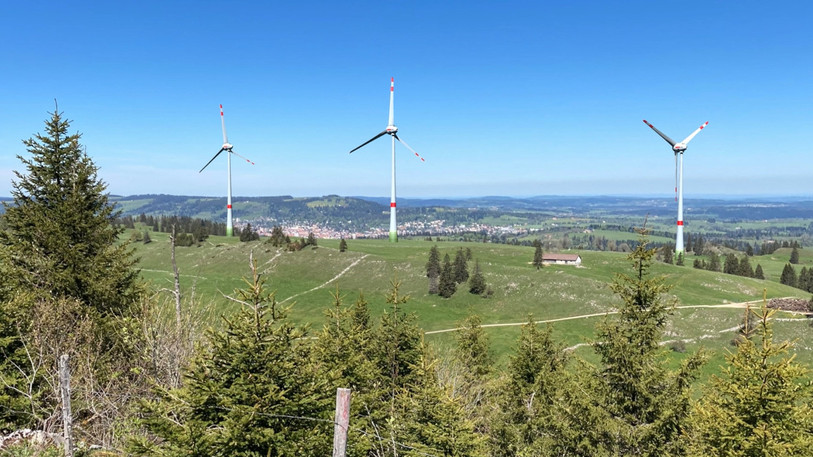 Le projet « Eole-de-Ruz », sur le site de Montperreux. (Photo : Paysage Libre Bejune)