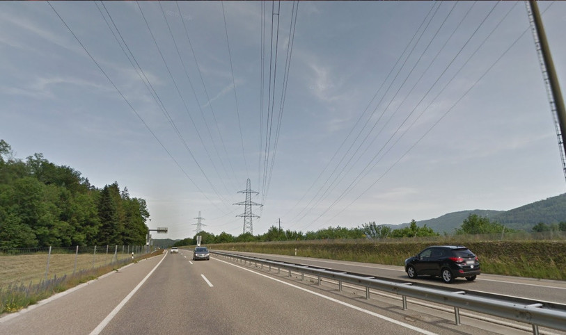 L'A16 entre Glovelier et Bassecourt était fermée mercredi matin. (Photo : Google Maps/2019).