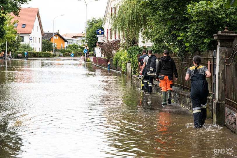 Victime de crues comme ici en 2021, Bonfol pourra bénéficier d'une subvention cantonale. (Photo d'archive : Georges Henz)