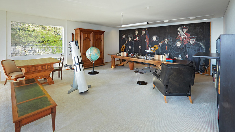 Le bureau de Friedrich Dürrenmatt est resté intact. Il peut désormais être visité tous les samedis. (photo : CDN)