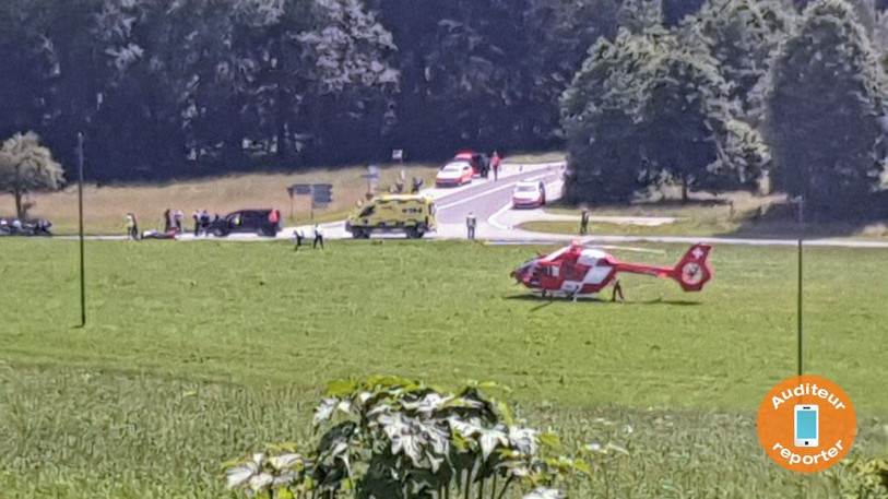 Une personne a été héliportée après un accident de la circulation. (Photo : auditeur-reporter).