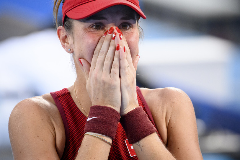 Belinda Bencic était en pleurs suite à sa qualification en finale. (Photo : KEYSTONELAURENT GILLIERON)