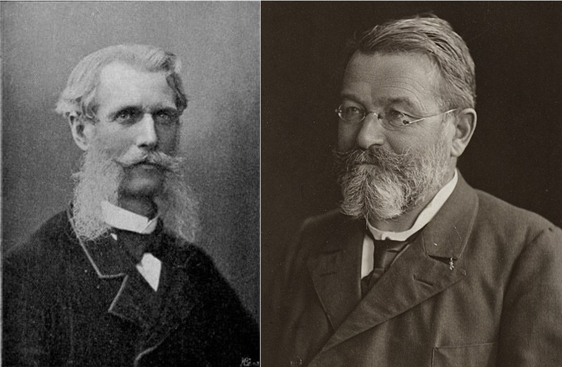 Carl Hilty et Wilhelm Oechsli. (Photo : http://www.edimuster.ch/alkoholgeschichte/carlhilty.htm et e-pics Bildarchiv online, ETH Bibliothek)