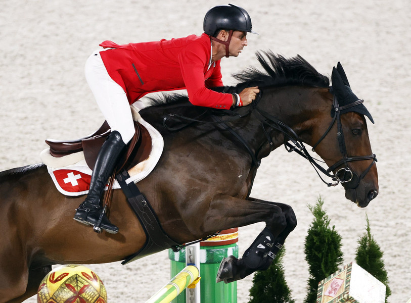 Le cavalier jurassien Steve Guerdat et sa monture Veynard de Cerisy sont en finale olympique. (Photo : EPA / Michael Reynolds).