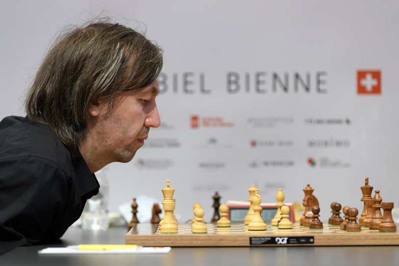 Le vice-champion du monde 1996, Gata Kamsky, est resté en tête du classement tout au long du tournoi. (Photo : KEYSTONE/Anthony Anex).
