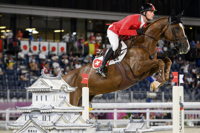 La Suisse s'est qualifiée pour la finale de saut d'obstacle par équipe aux JO de Tokyo. (Photo : KEYSTONE/LAURENT GILLIERON)