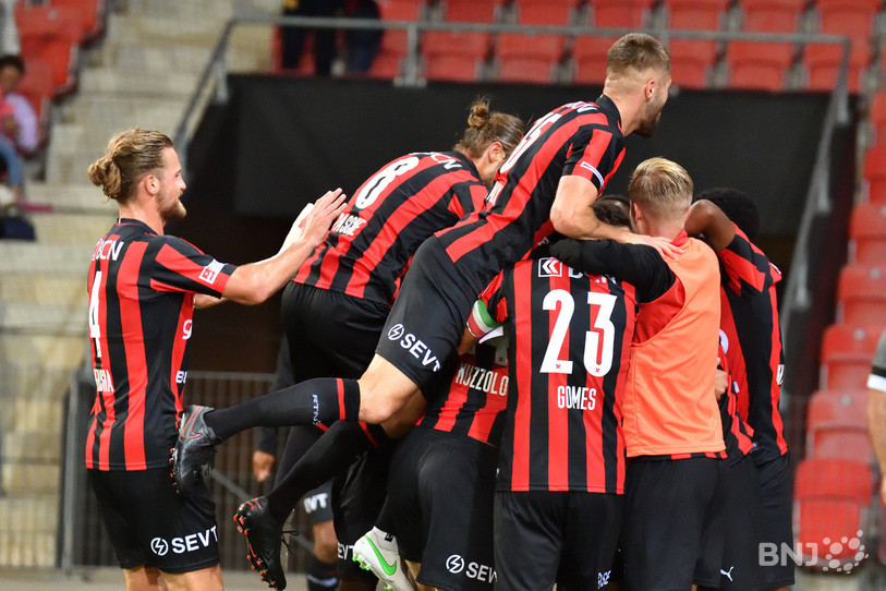 La joie des joueurs de Neuchâtel Xamax après une nouvelle victoire cette saison. (Photo : Georges Henz).