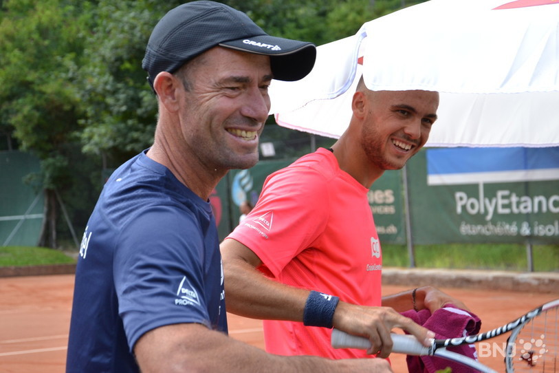 Le capitaine Pablo Minutella et son joueur Louroi Martinez. (photo: archives)