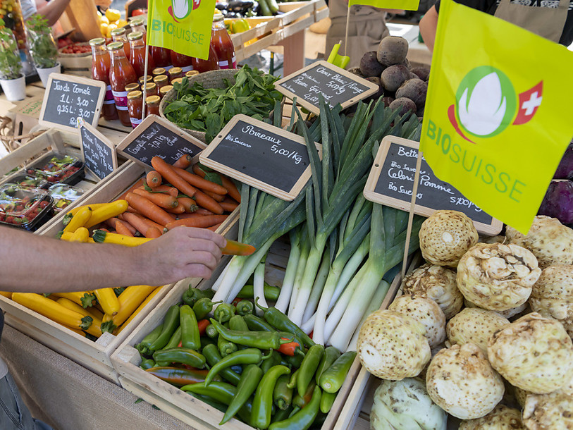 Le label Bio Suisse souffle ses 40 bougies. (Photo : KEYSTONE / Martial Trezzini).