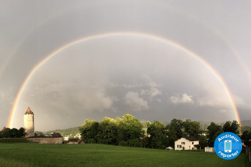 Joli cliché pris par un auditeur après un orage cet été à Porrentruy. (Photo : auditeur reporter).