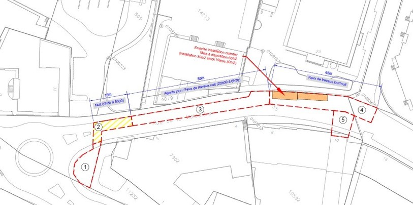Des travaux d'extension du réseau de chauffage à distance ont lieu la rue de la Maladière (Photo : Viteos)