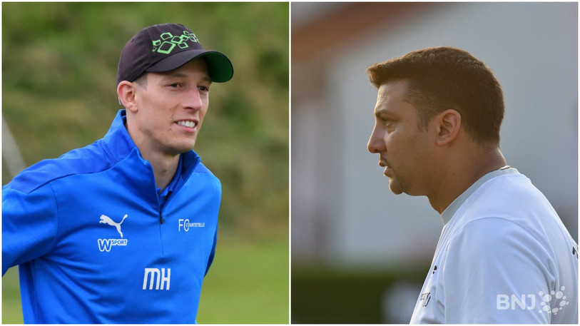 C'est l'heure de la reprise pour le FC Courtételle de Maïk Hirschi (à gauche) et le FC Ajoie-Monterri de Thierry Payet (photos : Georges Henz).