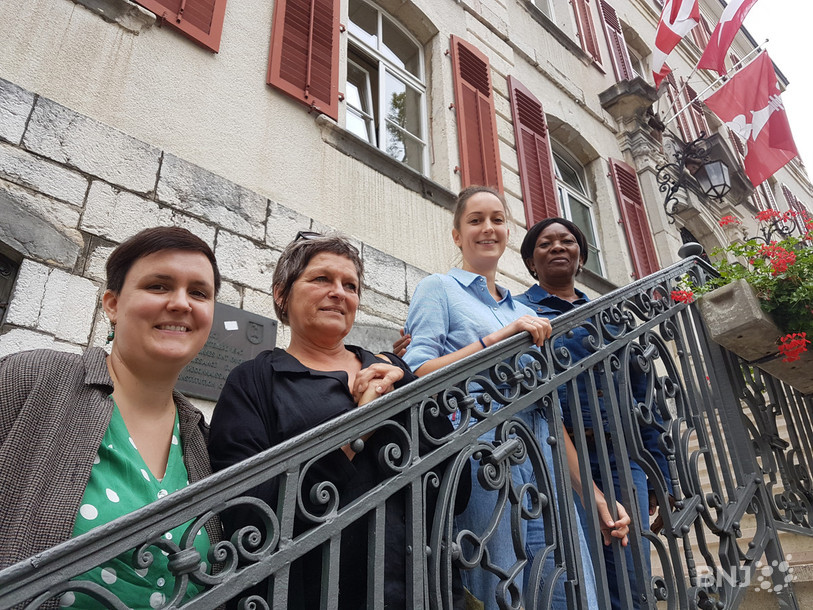 De gauche à droite, Caroline, Barbara, Elise et Laurança, porteuses du projet lauréat « Horizon ».