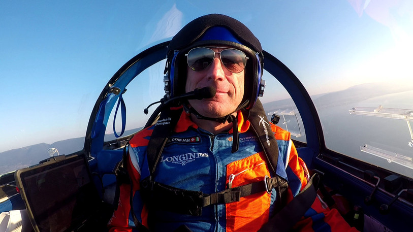 Raphaël Domjan dans le cockpit de Solar Stratos, au-dessus du Lac de Neuchâtel (photo: Solar Stratos)