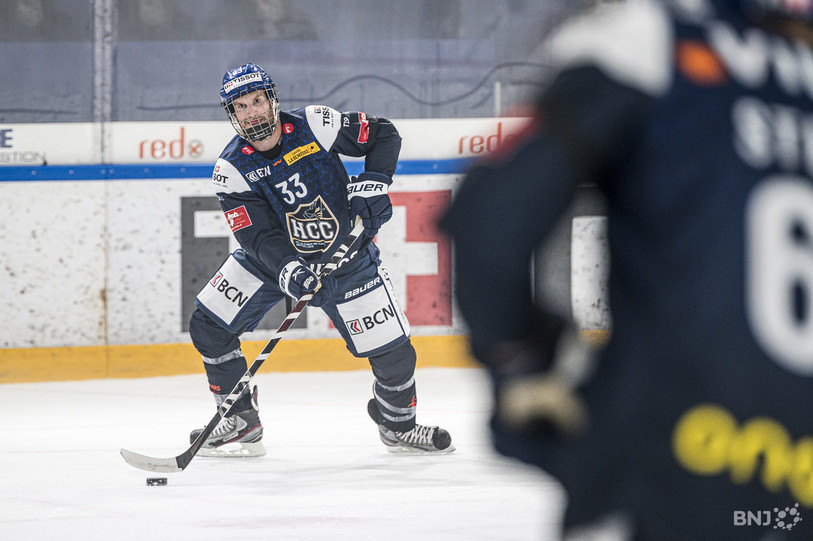 Si Stefan Ulmer n'a pas marqué ce soir, sa présence a contribué à la victoire du HCC (photo : Jonathan Vallat).