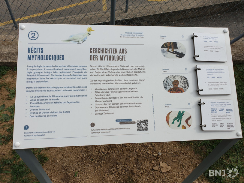 Chaque station contient un panneau reconnaissable notamment au cacatoès Lulu. Les panneaux sont munis d’un code QR que l’on peut scanner pour obtenir davantage d’information.