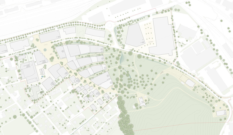 Le plan lauréat retenu pour le secteur « Gare Sud » de Delémont. Cliquez pour agrandir l'image. (Photo : Ville de Delémont).