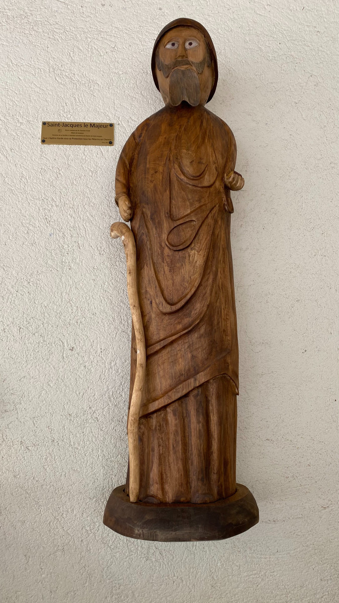 La statue de saint Jacques réalisée par Germain Frund. (Photo : Amicale jurassienne du chemin de Compostelle).