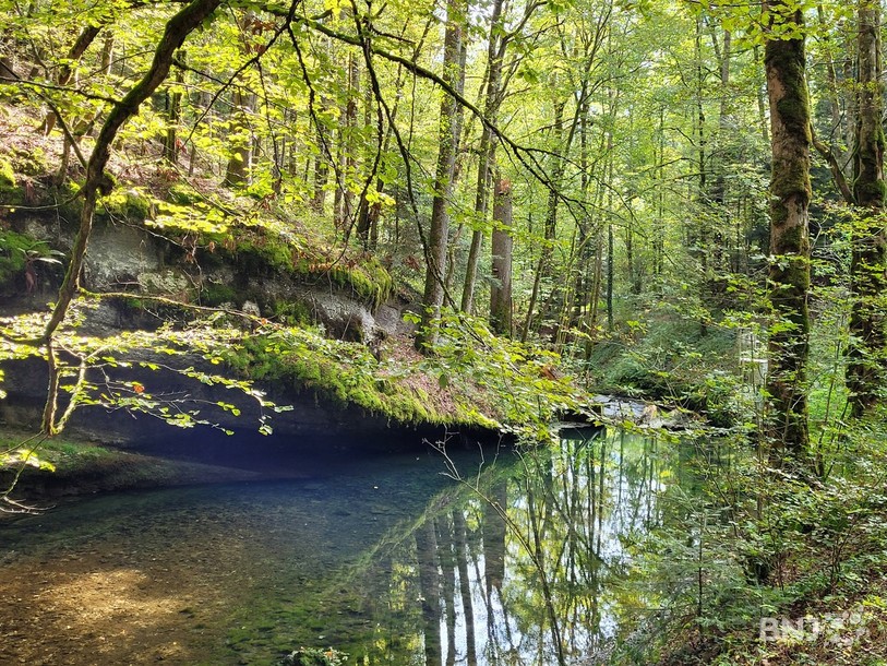 La Doux, qui émerge à l'ouest de Cormoret.
