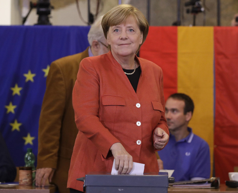 Angela Merkel va quitter son poste de chancelière lorsque la formation arrivée en tête des élections aura formé un gouvernement. (Photo : AP Photo/Matthias Schrader).