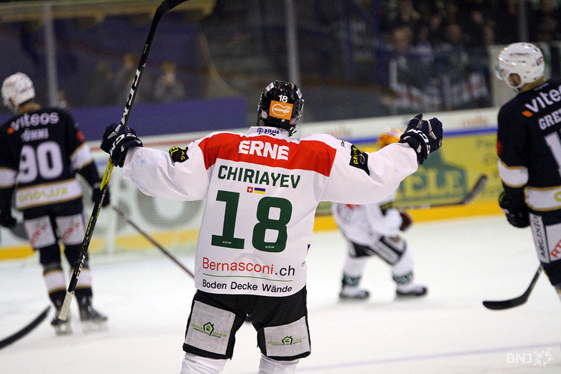 Evgenï Chiriaev, ici avec le maillot du HC Olten avec qui il a disputé les quatre dernières saisons de Swiss League de hockey sur glace (photo : archives).