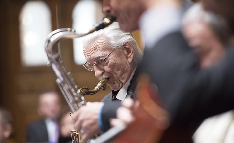 René Langel, co-fondateur du Montreux Jazz, est décédé ce mercredi à l'âge de 96 ans. (Photo : KEYSTONE/ALESSANDRO DELLA VALLE)