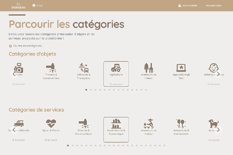 La plateforme disposera de diverses catégories (Photo : Share&loc)