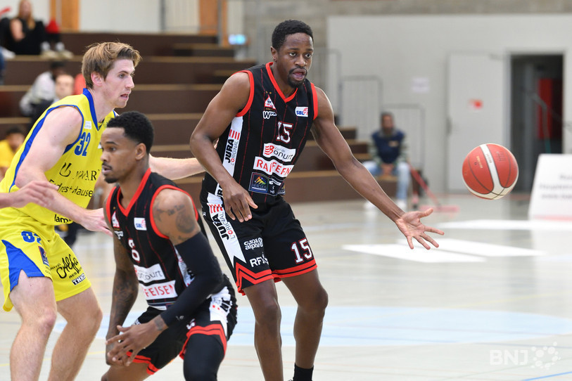 Eric Katenda est l'un des hommes fort du BC Boncourt dans la raquette cette saison (photo : Georges Henz).