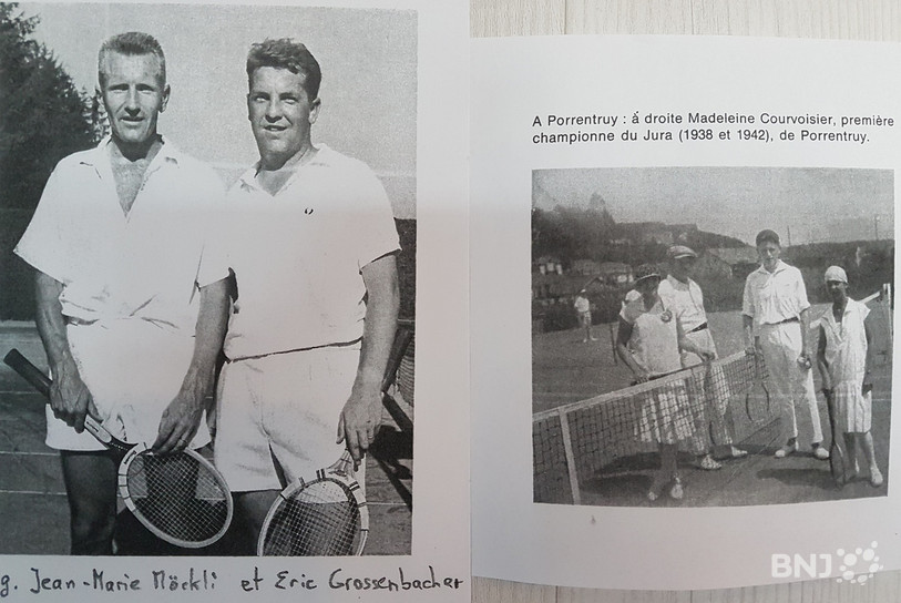 Eric Grossenbacher, sur la photo de gauche, est aussi l'auteur d'un ouvrage référence sur l'histoire du tennis jurassien publié dans les années 60.