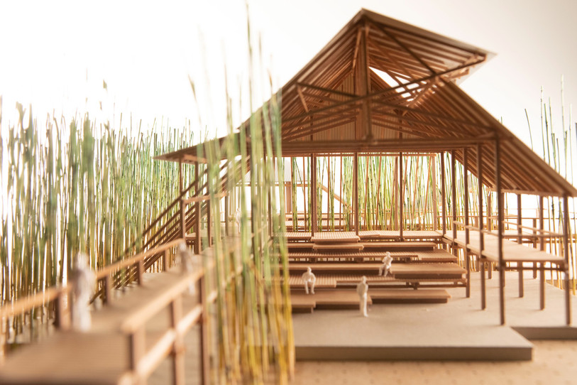 Maquette du projet de construction de l'Atelier Oï au Cambodge. (Photo : Atelier Oï)