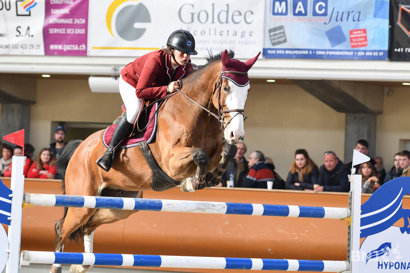 Shirel Schornoz et son cheval Obama du Soufflet ont réalisé un exploit dimanche à Chevenez (photo : Georges Henz).