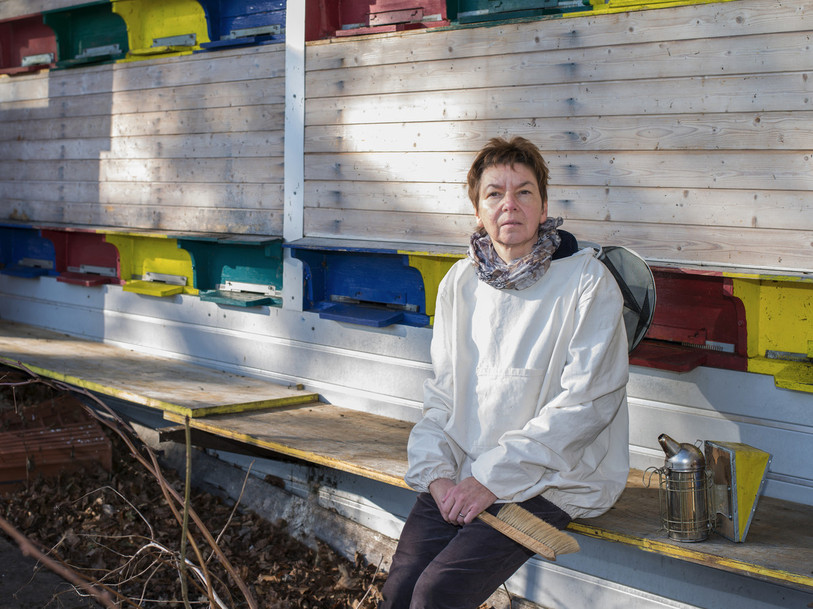 L'apicultrice Sonia Burri-Schmassmann a utilisé ses derniers stocks de miel de l'an dernier pour nourrir ses abeilles (photo : Sonia Burri-Schmassmann).