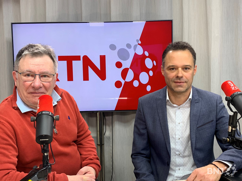 De gauche à droite : Nicolas Bringolf et Stéphane Baillod étaient invités de La Matinale ce vendredi.

