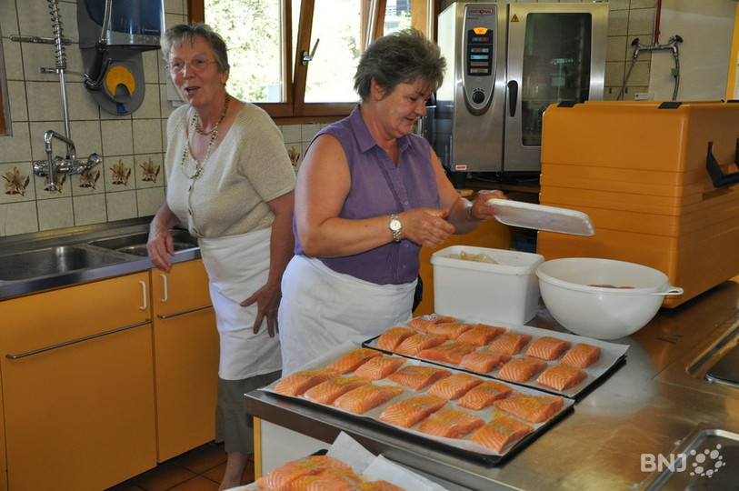 Repas de midi en pleine préparation