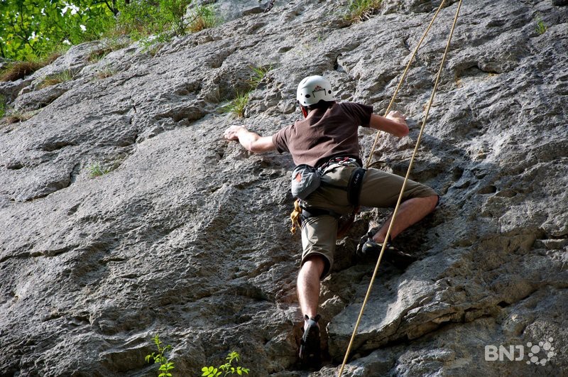 Voie d'escalade traditionnelle