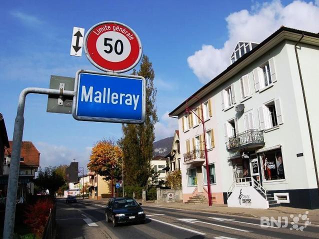 Vue du panneau d'entrée de Malleray