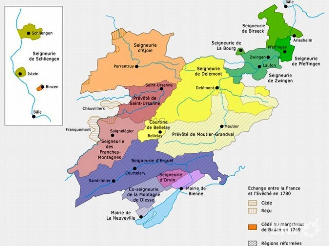 Carte de l'ancien Evêché de Bâle
