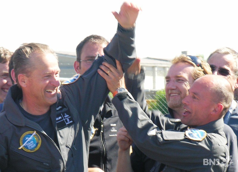 Les pilotes Bertrand Piccard et André Borschberg.