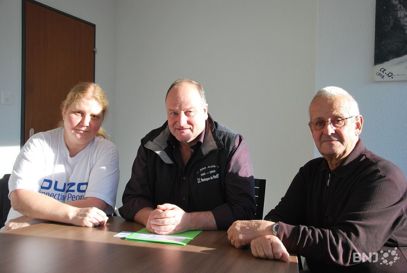 Véronique Herzl, Marc Tobler, Hugo Maraldi, membres du comité d'organisation du Marché paysan