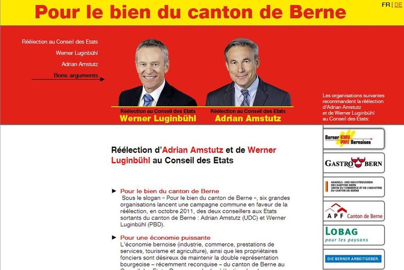 Adrian Amstutz et Werner Luginbühl partagent l'affiche