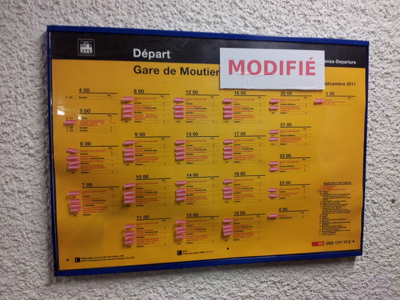 Action dans différentes gares