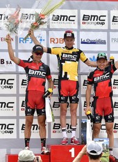 Le podium masculin de l'édition 2015