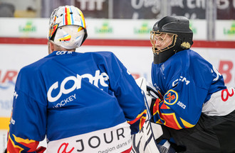 Simon Rytz aux côtés du jeune gardien U20 Nick Wyss