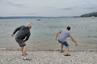 Marc et Nicolas s'entraînant pour le défi de Florian
