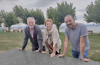 Carine après sa baignade dans le lac