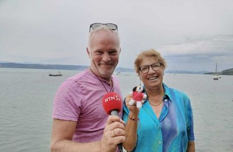 Monique qui a relevé de défi de Marc en nous apportant un St-Bernard