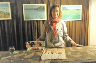 Chantal a relevé notre défi en nous apportant de la peinture et des pinceaux