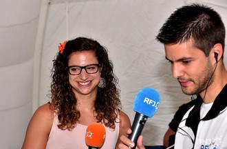 Fanette Humair, marraine de la Course en tête, et Mathieu