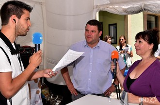 Damien Chappuis, maire de Delémont, et Esther Gelso, conseillère communale (prix "coup de coeur")