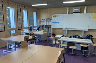 L'une des salles de classes du collège de Beauregard